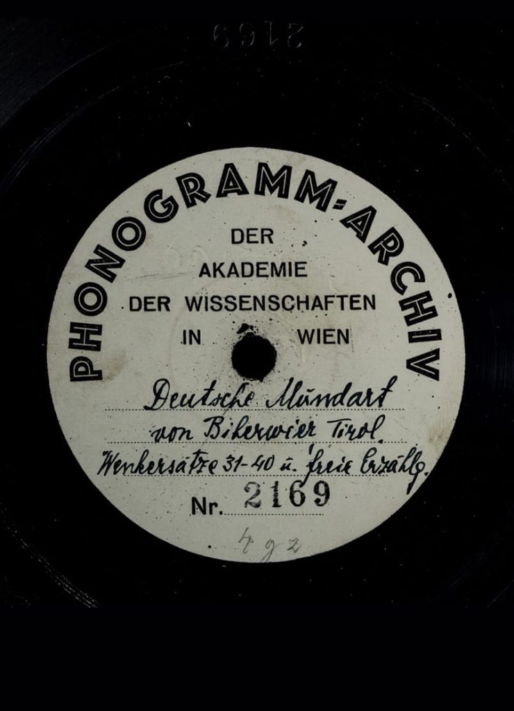 Label des Phonogramm-Archivs der Akademie der Wissenschaften in Wien (Foto: Maike Glöckner)